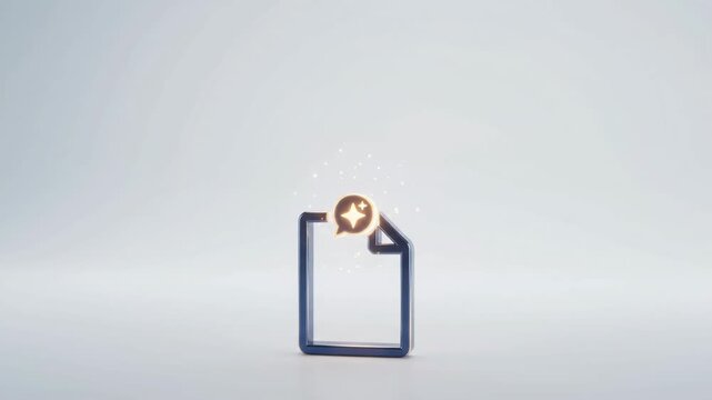 Document Achievement Badge Icon on White Background