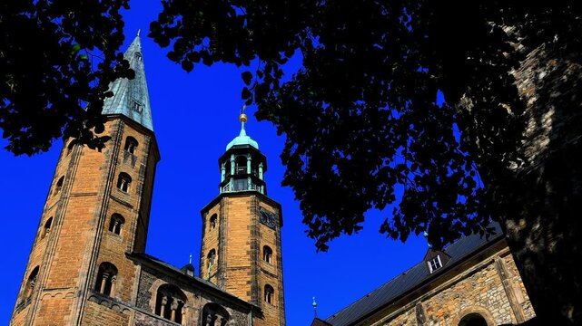 goslar historic cityscape in the german harz mountains 4k video