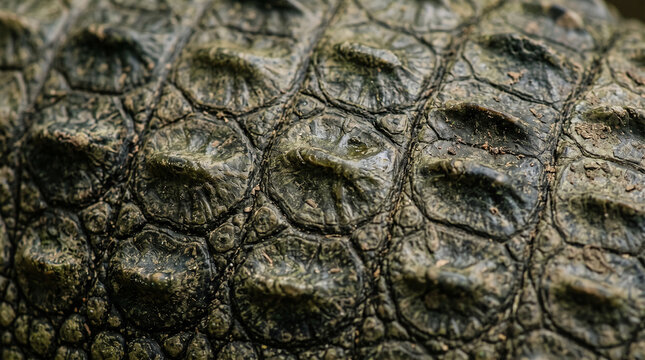 Extreme macro close up of crocodile dorsal skin texture showing