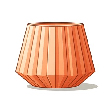 Soft pleated paper lampshade flat vector illustration accordion lampshade decor isolated on white background