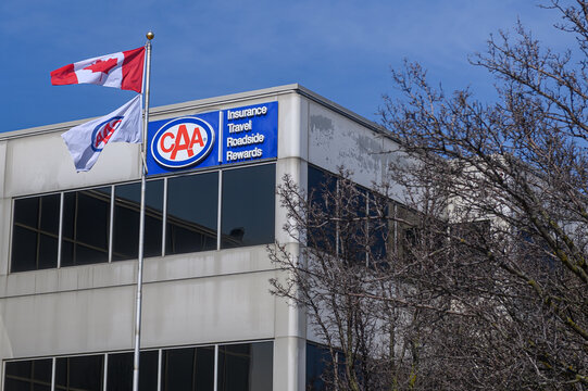 CAA signage and flags in Toronto showcase the brand