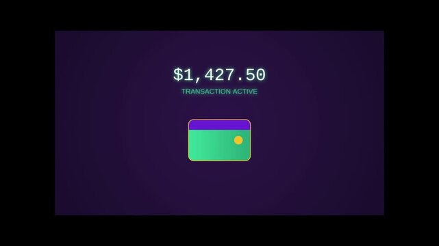 Digital Wallet Showing Balance 1 240 00 Animated Cryptocurrency Wallet with Funds Financial App