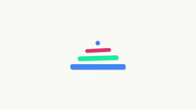Animated Abstract Pyramid Stack Graphic 3D Layers Growth Concept Minimalist Design