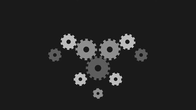 Interlocking Gears Animation Industrial Machinery and Engineering Concept
