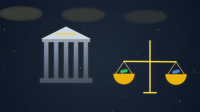 Justice Scales Balance Legal Weights by Government Building Animation