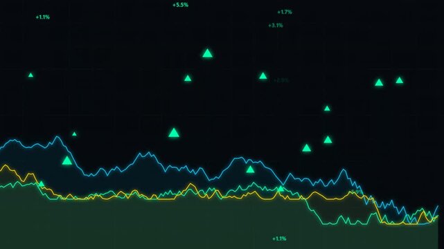 Stock Market Data Analysis Fluctuating Graphs with Upward Trends