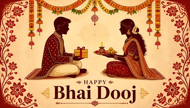Happy bhai dooj beautiful celebration card background