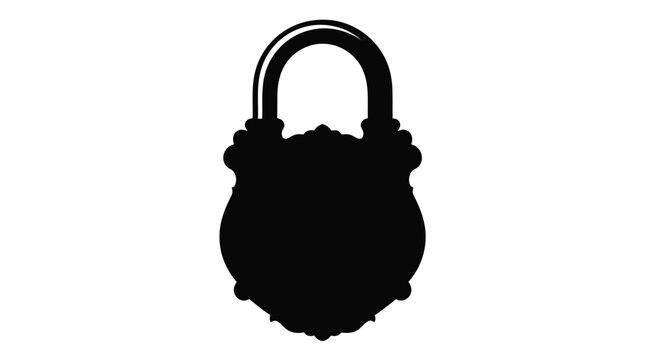 Black padlock icon with shackle design