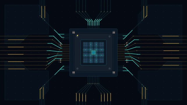 Digital microchip cpu processor, circuit board data flow lines, network server technology, hardware integration, mainframe computing
