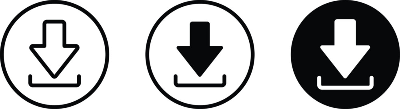 Download flat vector icon. install symbol. Download icon. Upload button. Load symbol. Modern, simple flat vector illustration
