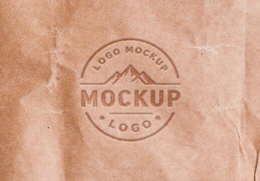 Embossed Logo on Kraft Paper Mockup