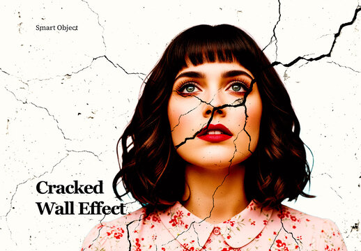 Cracked Wall Portrait Photo Effect