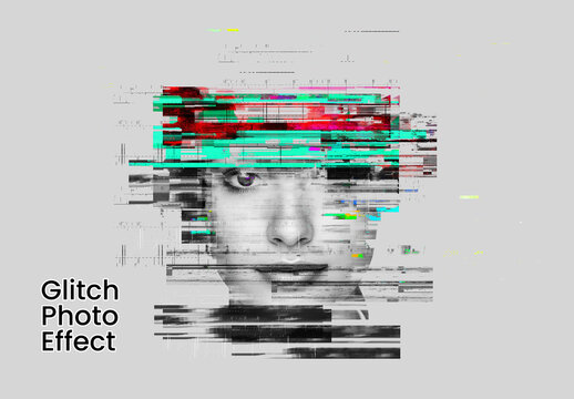 Glitch Distortion Photo Effect