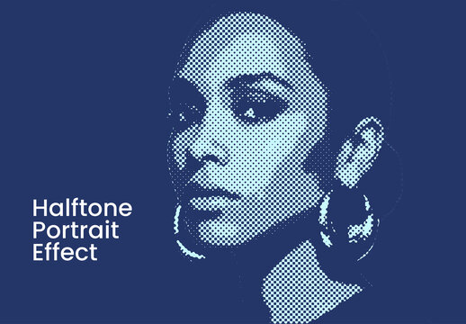 Halftone Portrait Photo Effect