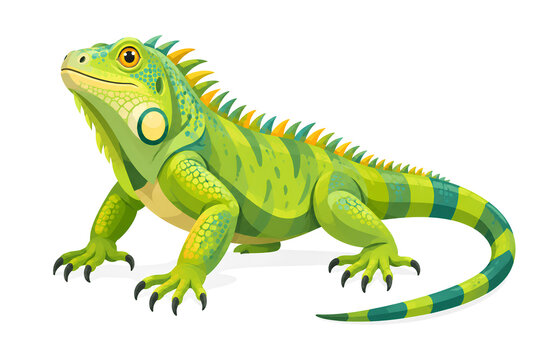 Colourful Vector Iguana on White