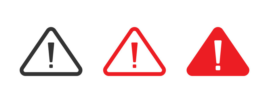 Vector icon of warning triangle with exclamation mark, Warning triangle vector illustration, Warning and alert icon collection,  Danger warning symbol in triangle shape.