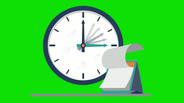 Video of Daylight Saving Time Concept with Clock in Modern Workspace