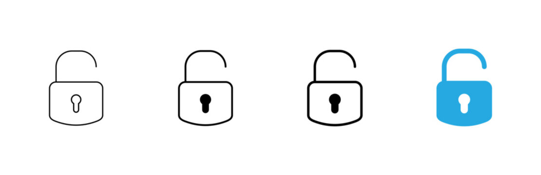 Unlock icon vector. Unlock sign and symbol. unlocked padlock icon