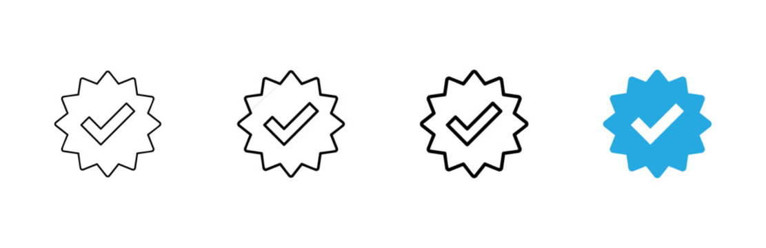verified icon vector. verification check mark. approved sign and symbol