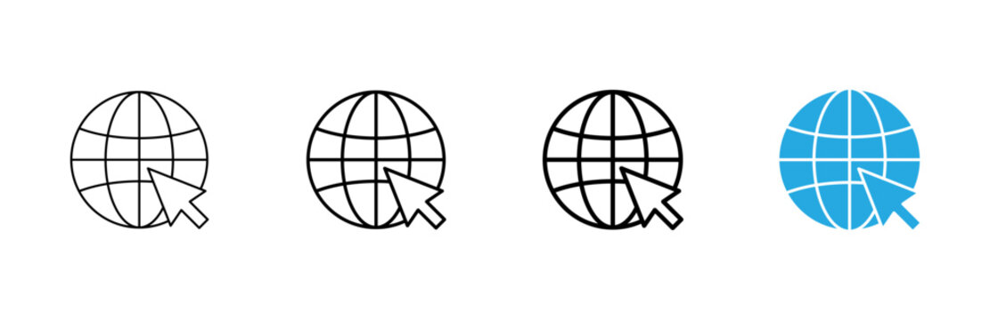 Web icon vector. go to web sign and symbol. web click icon. Global search icon