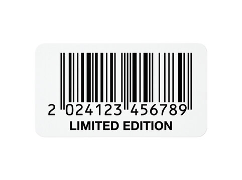 Black barcode sticker with Limited Edition text on a clean white background, perfect for product packaging, retail marketing and inventory tracking