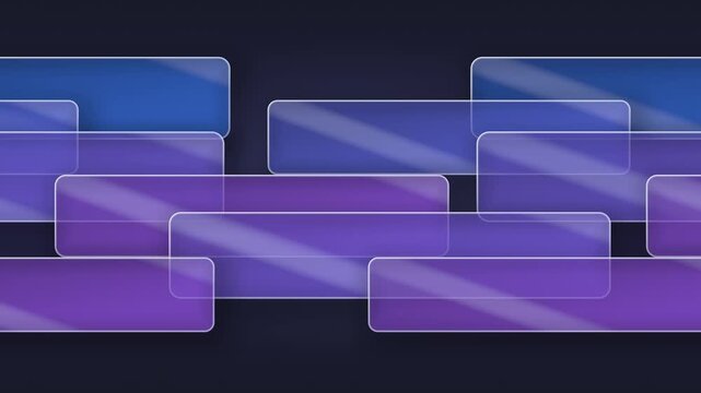 Translucent Blue And Purple Glassmorphism Horizontal Rectangular Bars With Glowing Light Reflections