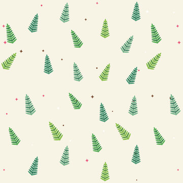 Green fern leaves pattern on light background for nature.