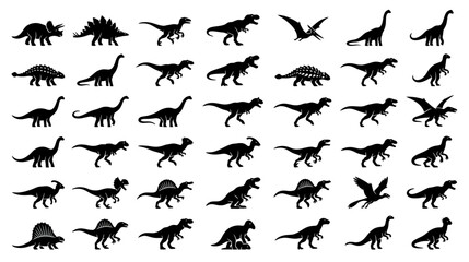 Collection of Dinosaur Silhouettes © defa