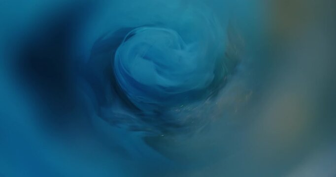 Haze swirl. Blur round flow. Sparkling color paint spiral rotating art water stream blend. Blue yellow abstract background cosmic frame.