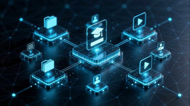 Digital Education Network and E-Learning Platform Concept
