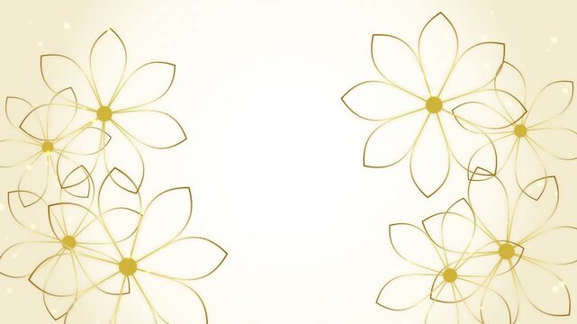 Elegant animated floral patterns gentle floating yellow petals soft