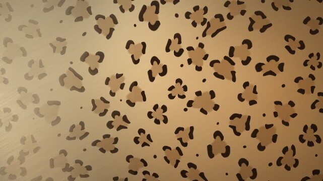 Leopard Print Rosettes Morphing on Gold Satin Fabric Seamless Loop