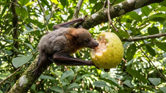 Red panda enjoying a meal of bamboo shoots in a lush forest habitat