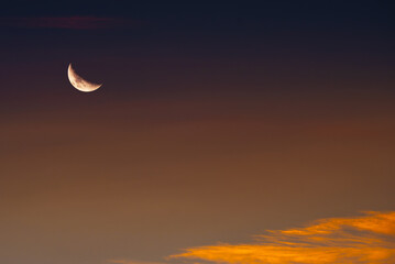 Background night sky of with crescent moon,and stars .Background Greeting card for the holy month of Ramadan of islam  © Media 
