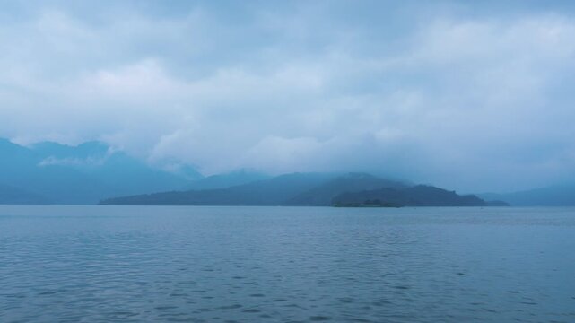 Sun Moon Lake during the blue hour in Taiwan
