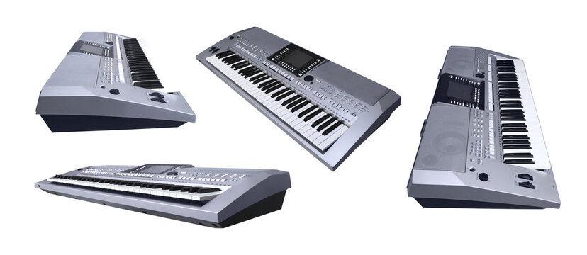 Electronic Keyboard Musical Instrument on Transparent Background Png 