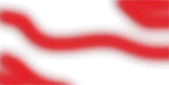 Red dotted halftone wave vector background design abstract technology or business concept with dots