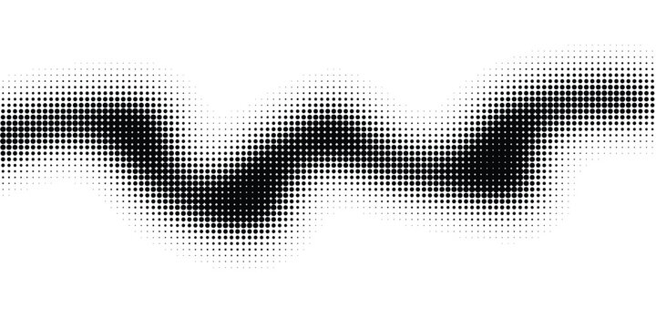 Halftone wave dots vector texture design, modern abstract background