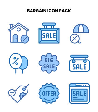 Bargain Two Colour Set Icons Pack