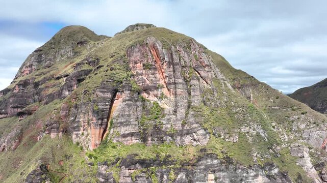 Codo de los Andes Dramatic Mountain Ridges and Deep Valleys in Santa Cruz, Bolivia. Establishing Shot. Aerial View.