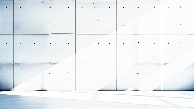 Sunlight and Moving Diagonal Shadows on a Minimal Concrete Wall and Floor