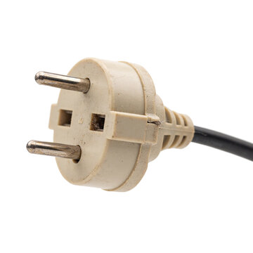 Weathered three pin charger plug with a cable isolated