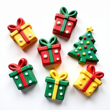 Colorful squishy foam presentshaped ornaments decorated with childsafe lightweight materials for unbreakable christmas decor