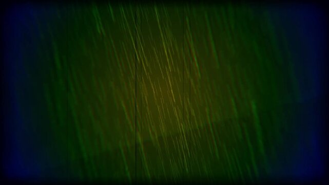 Abstract green scratched texture with dark vignette border and diagonal linear motion patterns on aged grunge surface backdrop