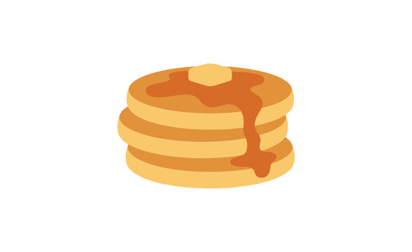Stack of pancakes with maple syrup and butter vector illustration