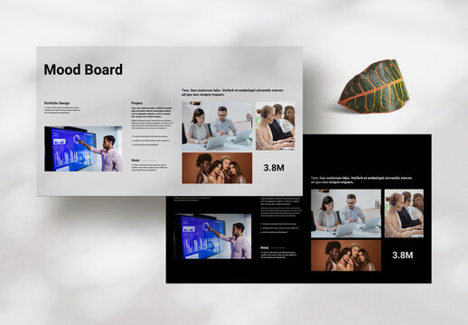 Black & White Portfolio Mood Board Template