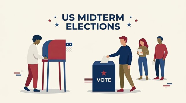 Diverse people casting ballots at a polling station during the united