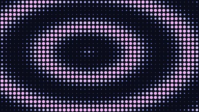 Pink and black dots ripple across the screen in a looping digital animation points circles speckles