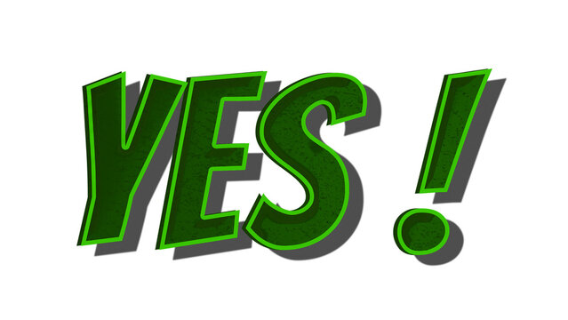 Yes! word png retro font style