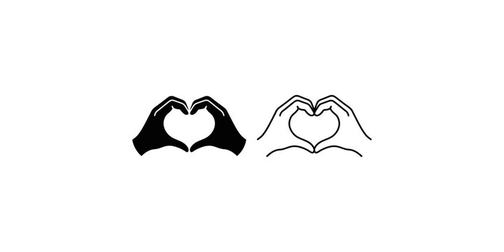 Heart shape formed by cupped human hands for love and affection graphics.